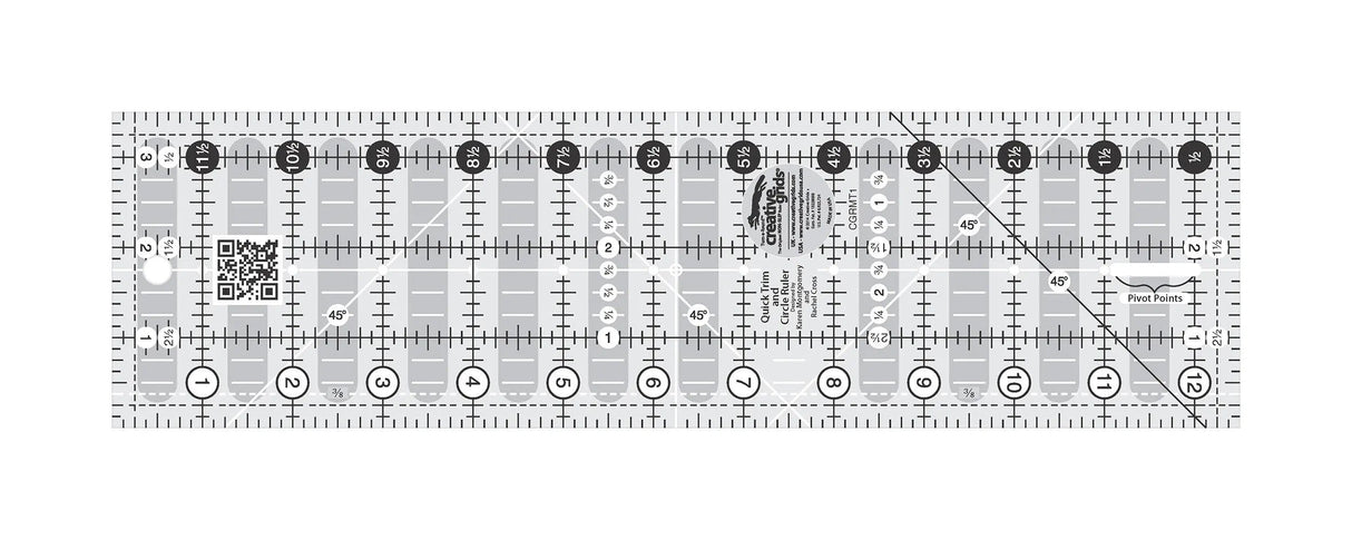 Quilting Ruler 3-1/2in x 12-1/2in Rectangle