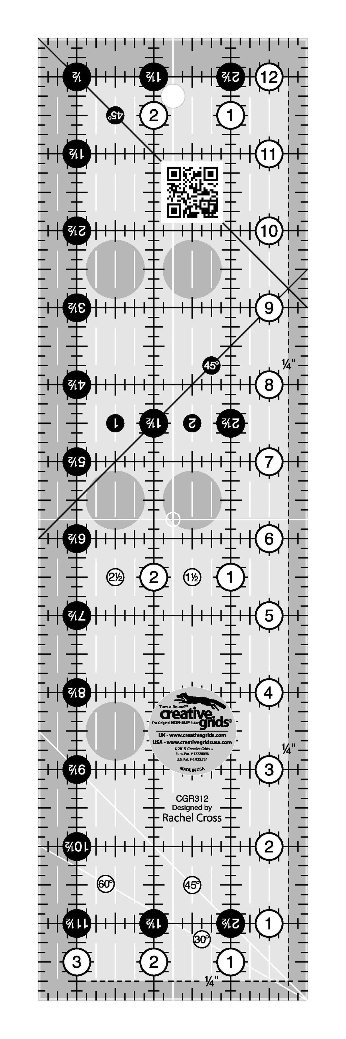 Quilt Ruler 3-1/2in x 12-1/2in