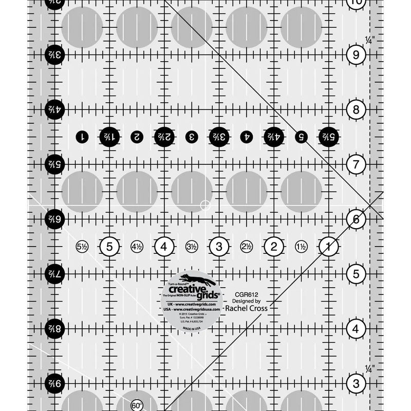 Quilt Ruler 6-1/2in x 12-1/2in Creative Grids