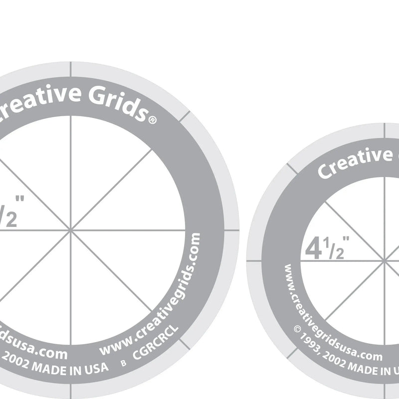 Quilt Ruler Circles 5 Discs with Grips