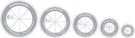 Quilt Ruler Circles 5 Discs with Grips