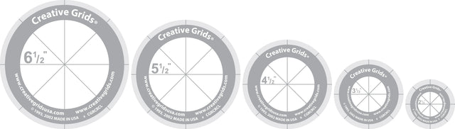 Quilt Ruler Circles 5 Discs with Grips