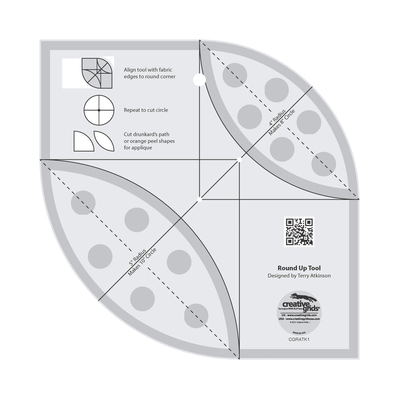 Quilting Ruler Round Up Tool 8in x 8in