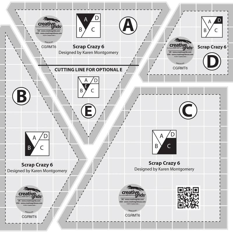 Quilt Ruler Creative Grids Scrap Crazy 6 Templates