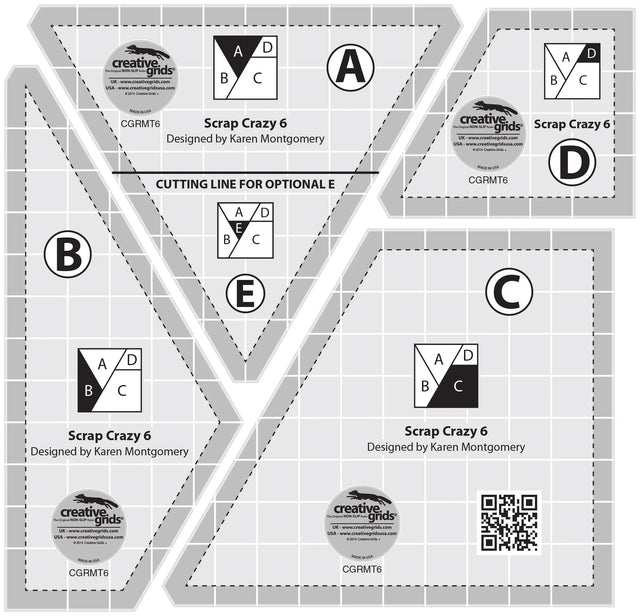 Quilt Ruler Creative Grids Scrap Crazy 6 Templates