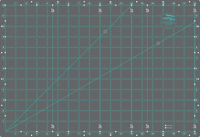 Rotary Cutting Mat Self-Healing Double Sided 12in x 18in Grey