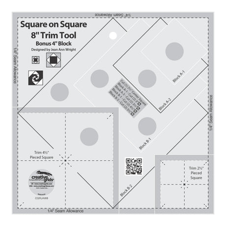 Quilting Ruler Square on Square Trim Tool