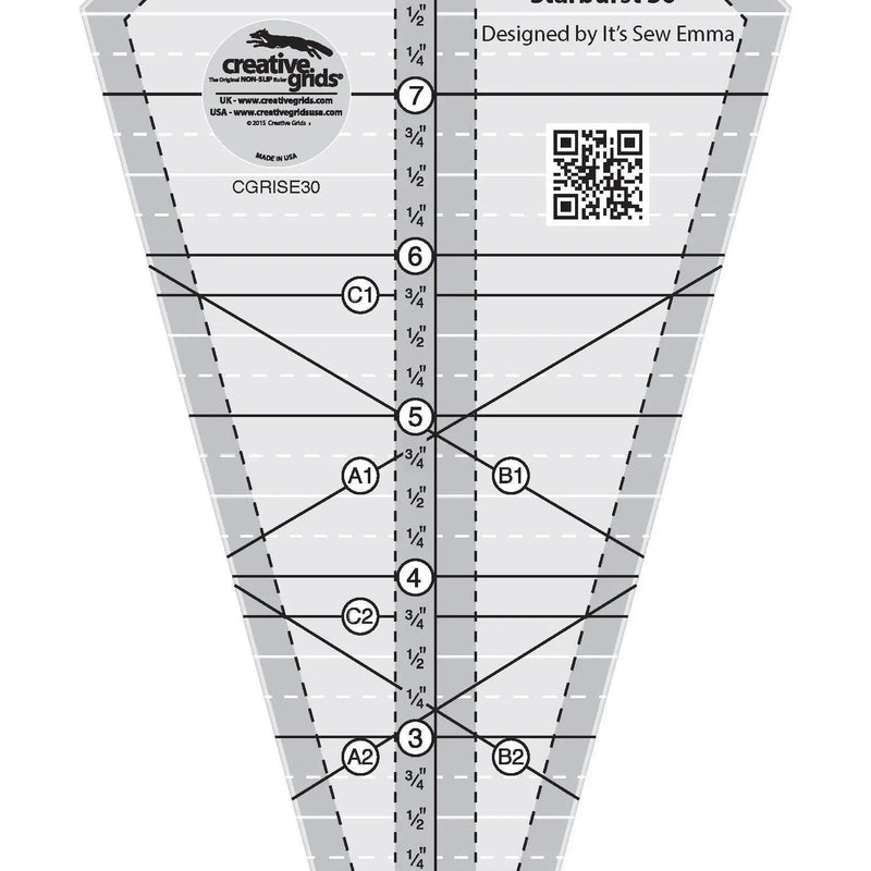 Quilt Ruler 30 Degree Triangle Starburst 9-1/2in