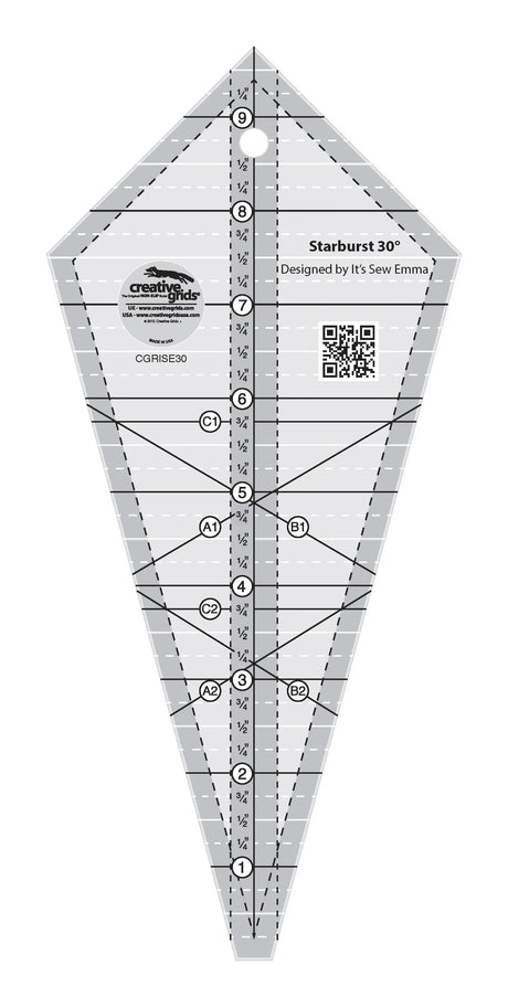 Quilt Ruler 30 Degree Triangle Starburst 9-1/2in