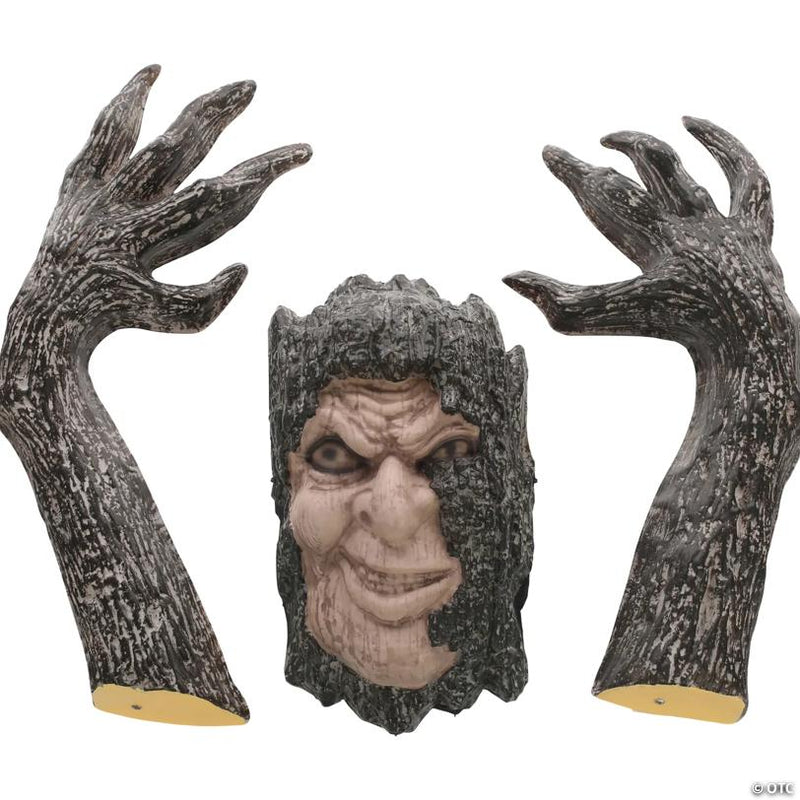 RADYAN 3-Piece Creepy Living Tree Decoration Set with Head and Arms shown in a clear product image