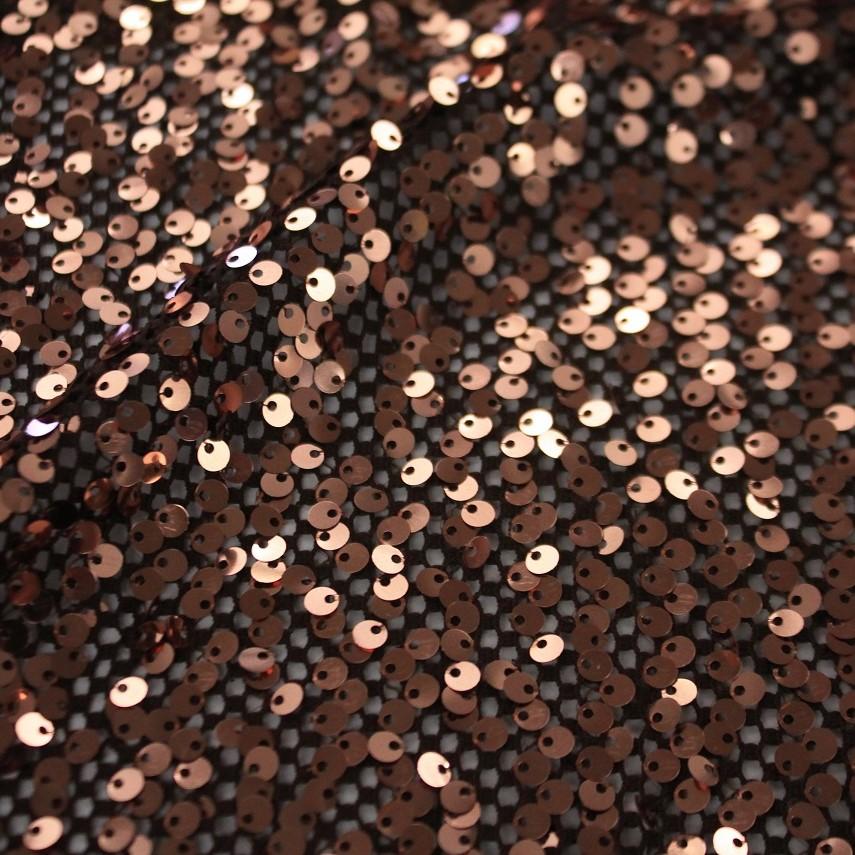 Crescendo Stretch Netting Sequin Nylon Spandex Fabric - Black, Ivory, Magenta, Pine, Navy, Chocolate, 56" Width (1 Yard)