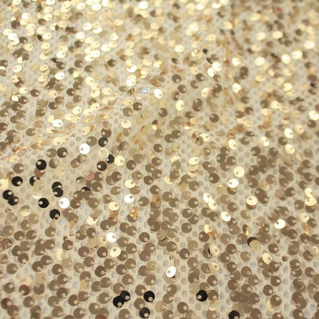 Crescendo Stretch Netting Sequin Nylon Spandex Fabric - Black, Ivory, Magenta, Pine, Navy, Chocolate, 56" Width (1 Yard)
