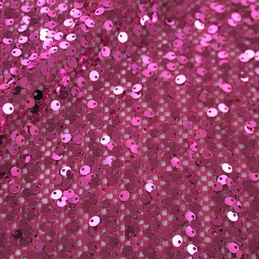 Crescendo Stretch Netting Sequin Nylon Spandex Fabric - Black, Ivory, Magenta, Pine, Navy, Chocolate, 56" Width (1 Yard)