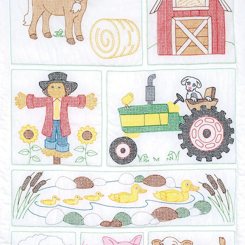 Cotton Poly Broadcloth Crib Quilt Top Barn