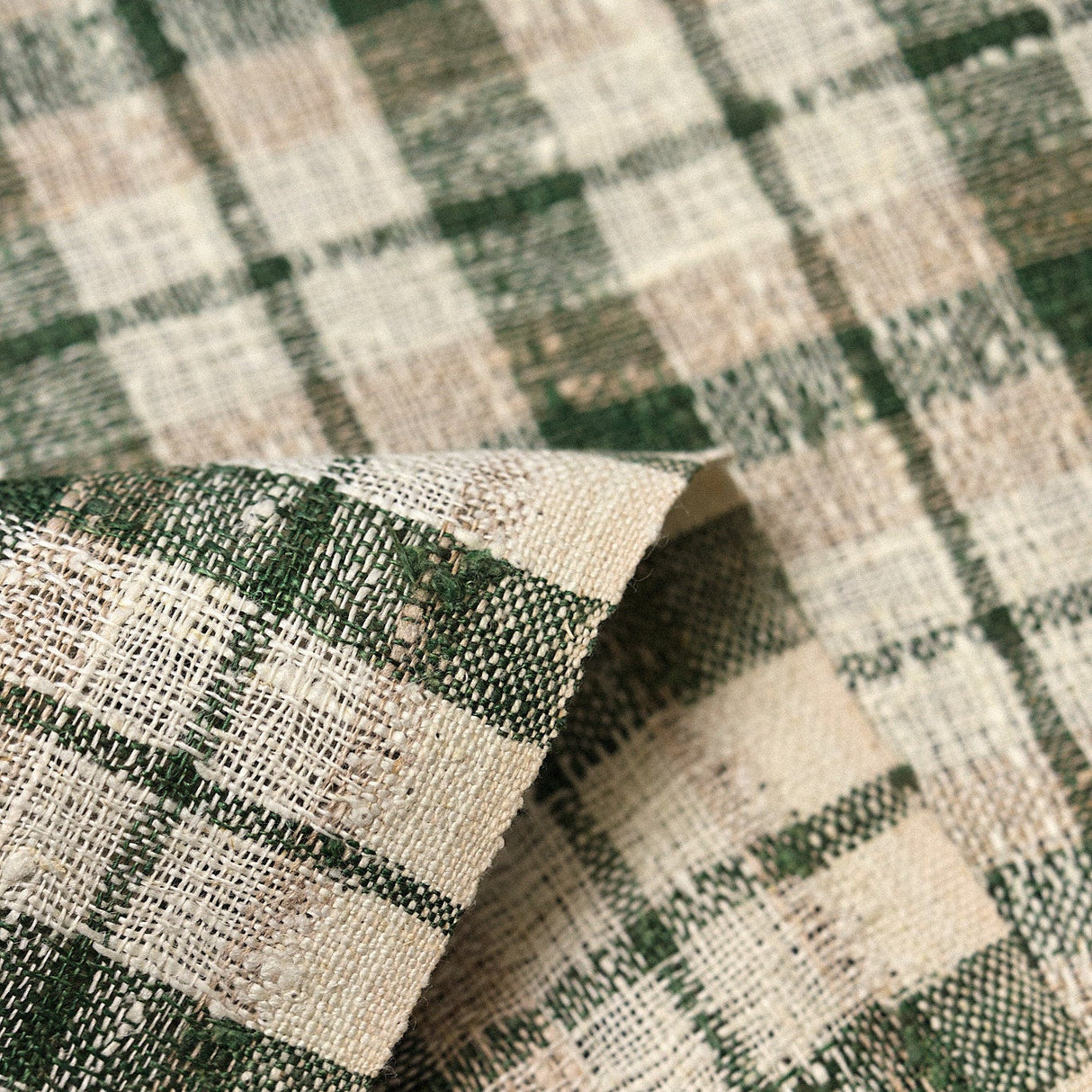 Linen Rustic Plaid Mesh
