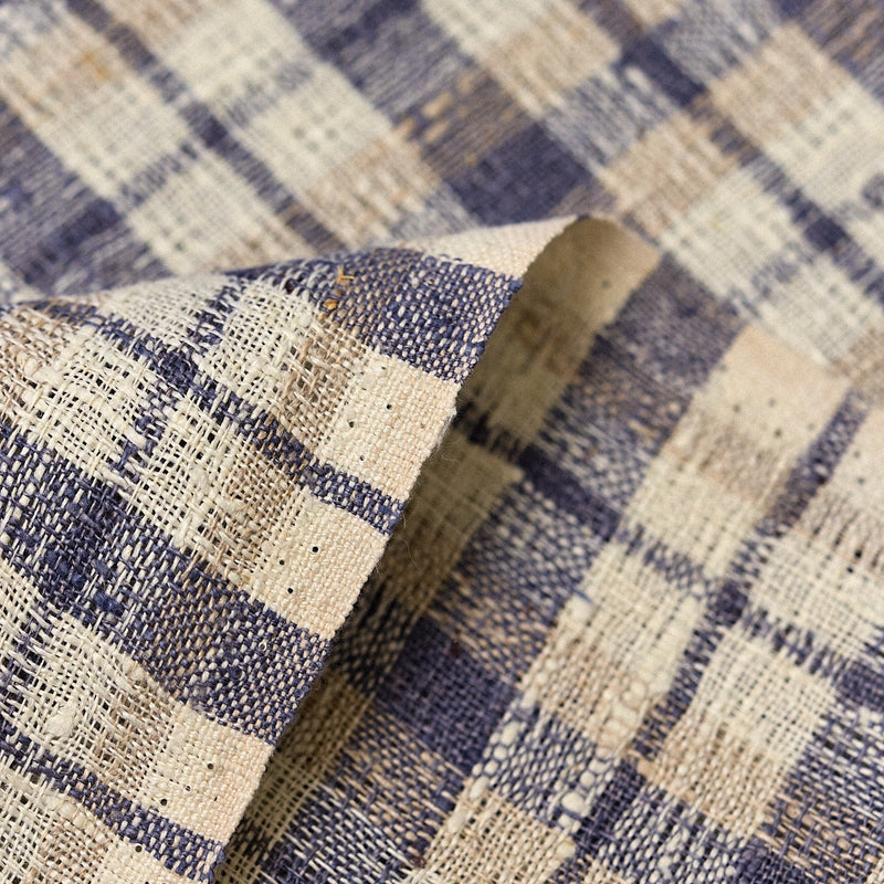 1 Yard Dusk Pure Linen Rustic Plaid 3-Tone Mesh Fabric Midweight 60 Inch Width