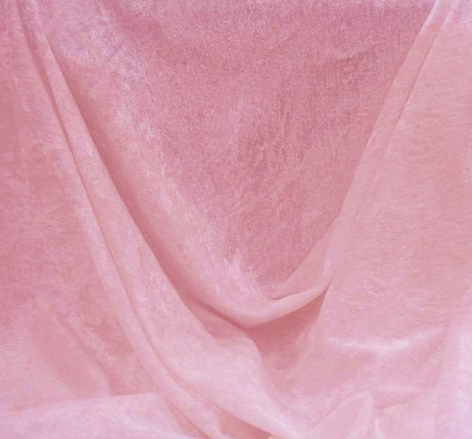 Crushed Panne Velour Polyester Fabric - Bubble Gum, 58/60" Width (1 Yard)