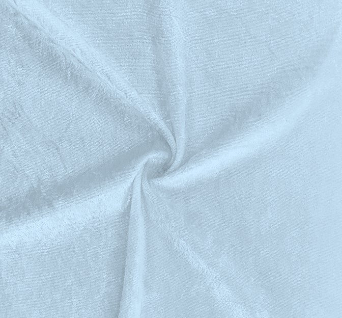 Crushed Panne Velour Polyester Fabric - Baby Blue, 58/60" Width