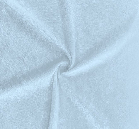 Crushed Panne Velour Polyester Fabric - Baby Blue, 58/60" Width