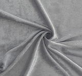 Crushed Panne Velour Polyester Fabric - Gray, 58/60" Width