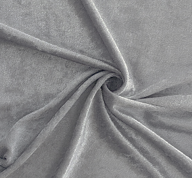Crushed Panne Velour Polyester Fabric - Gray, 58/60" Width