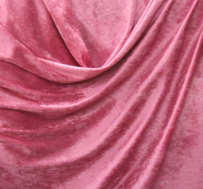 Crushed Panne Velour Polyester Fabric - Hot Pink, 58/60" Width