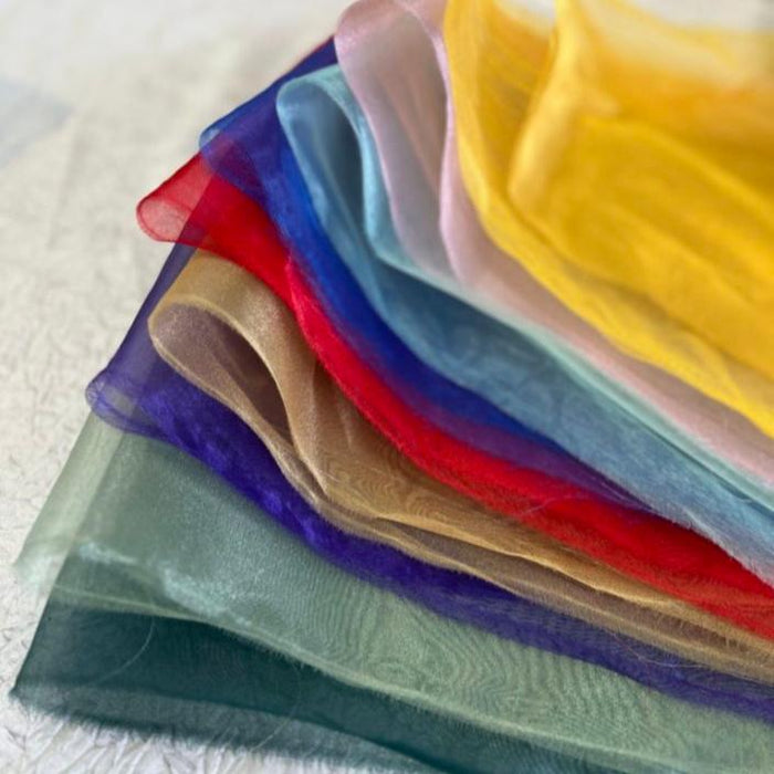 1 Yard Crinkle Barbie Organza Fabric Two Tone Sheer Polyester for Event & Home Decor