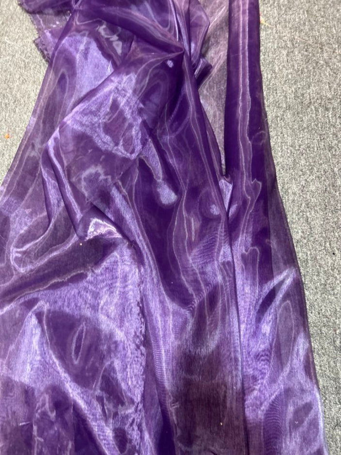 1 Yard Crinkle Barbie Organza Fabric Two Tone Sheer Polyester for Event & Home Decor