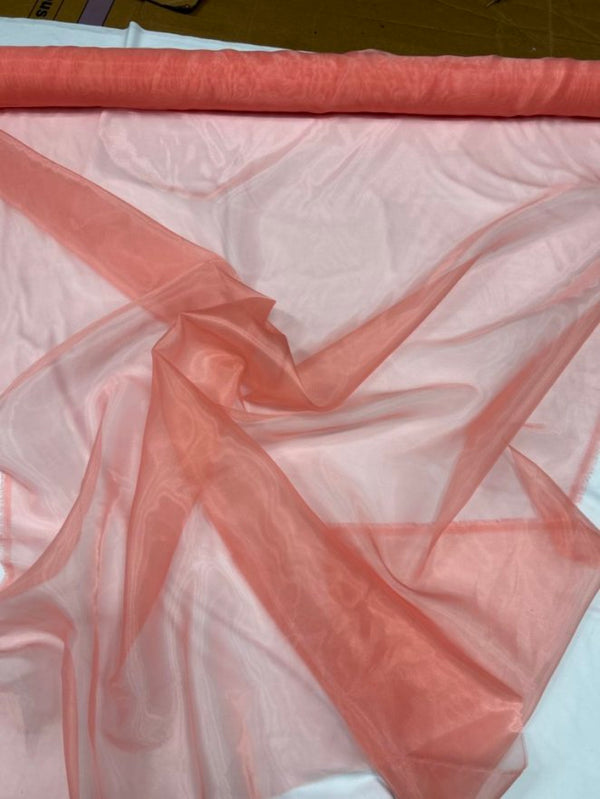 1 Yard Crinkle Barbie Organza Fabric Two Tone Sheer Polyester for Decor Events & Crafts