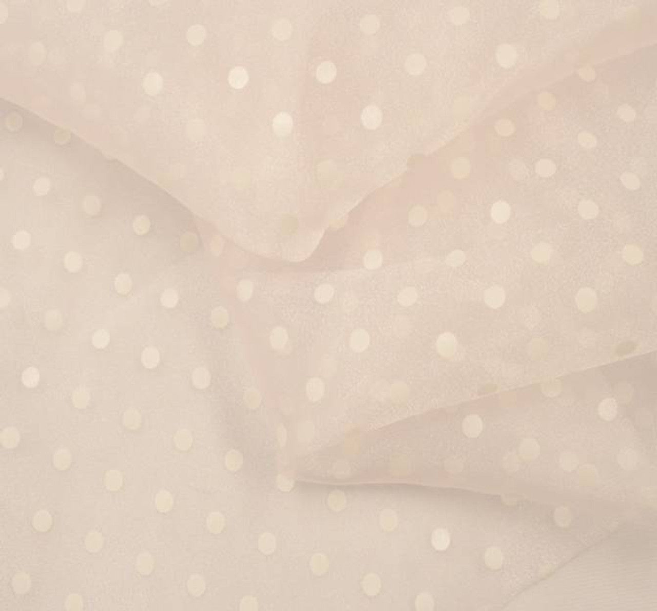 1 Yard Crystal Organza Pink with White Dots Fabric 58/59 Inches Wide