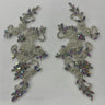 Rhinestone Lace Applique Pair 100% Polyester