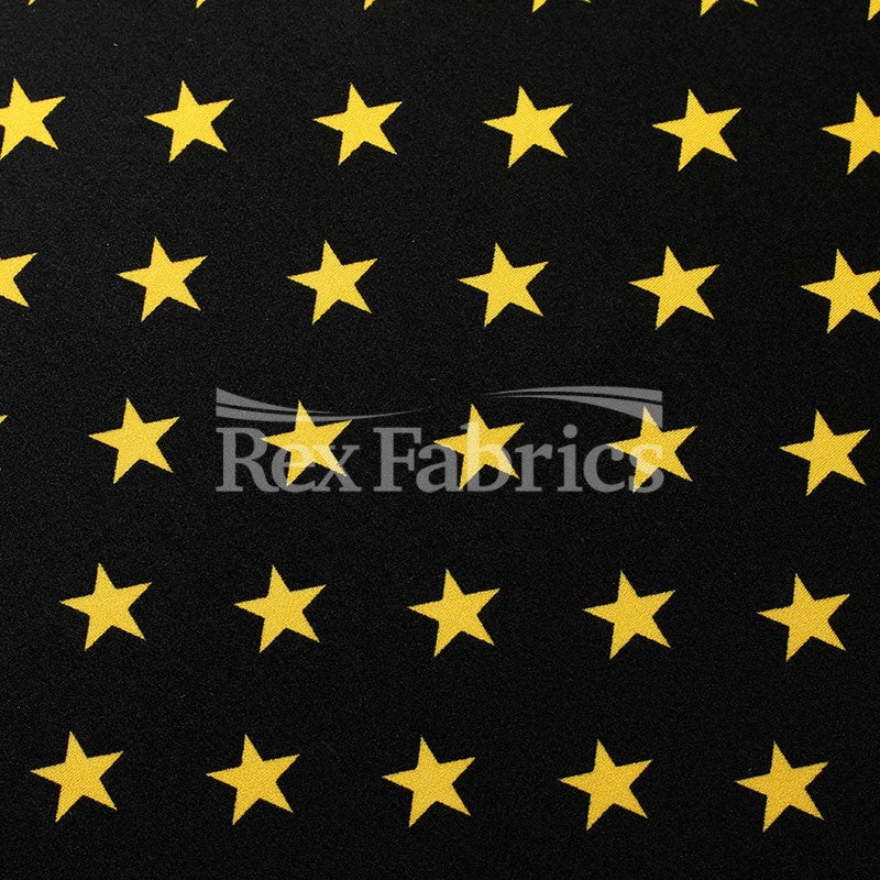 Costume Star Nylon Spandex Fabric - Black Night Star Print, 58/60" Width (1 Yard)