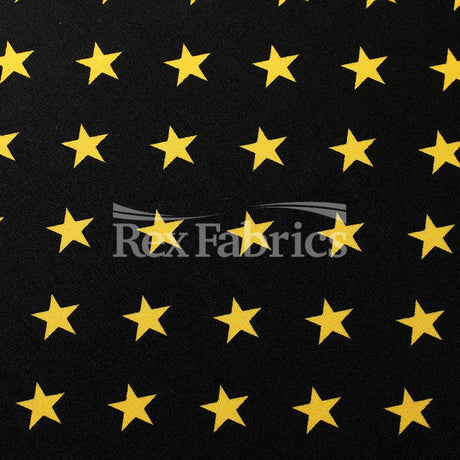 Costume Star Nylon Spandex Fabric - Black Night Star Print, 58/60" Width (1 Yard)
