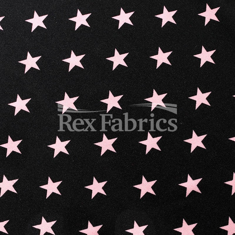 Costume Star Nylon Spandex Fabric - Black Night Star Print, 58/60" Width (1 Yard)