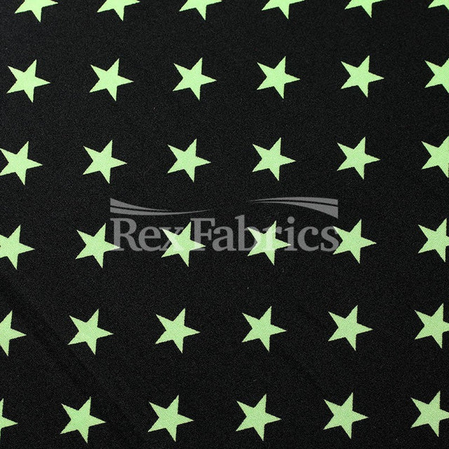 Costume Star Nylon Spandex Fabric - Black Night Star Print, 58/60" Width (1 Yard)