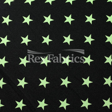 Costume Star Nylon Spandex Fabric - Black Night Star Print, 58/60" Width (1 Yard)