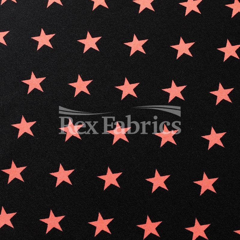 Costume Star Nylon Spandex Fabric - Black Night Star Print, 58/60" Width (1 Yard)
