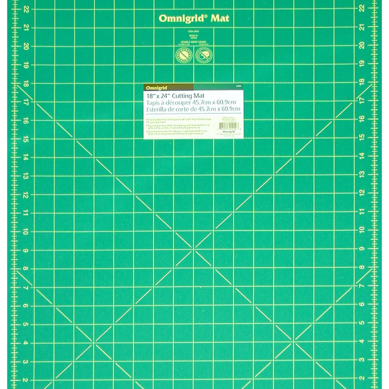 Cutting Mat Omnigrid Green with Yellow Grid 18in x 24in