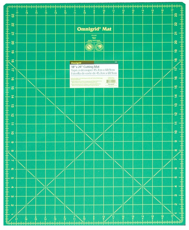 Cutting Mat Omnigrid Green with Yellow Grid 18in x 24in