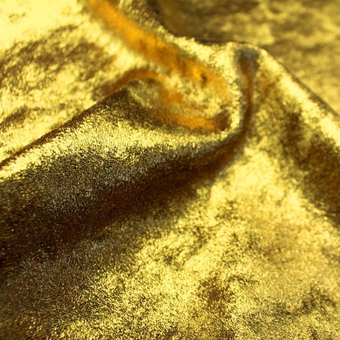 D Isis Foiled Stretch Velvet Fabric - Cobalt Blue, All-Over Foil, 56" Width (1 Yard)