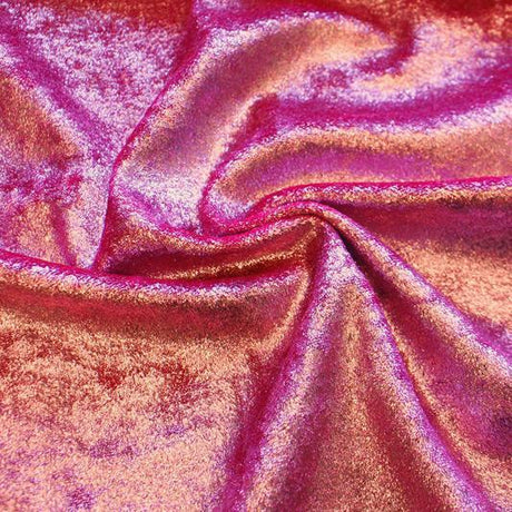 D Isis Foiled Stretch Velvet Fabric - Cobalt Blue, All-Over Foil, 56" Width (1 Yard)