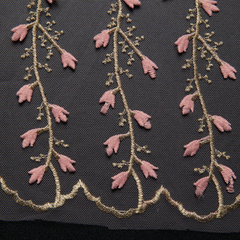 1 Yard Tulle Lace Fabric Embroidered Applique Intricate 3D Pattern Elegant 52/54" Wide