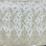 Beaded Lace Embroidered Mesh Gold Silver