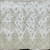 Beaded Lace Fabric on Polyester Net Mesh