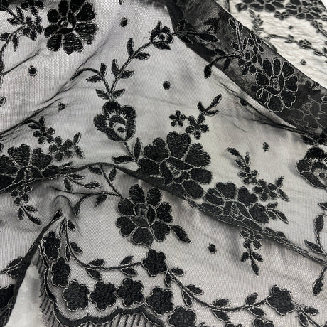 Embroidered Lace Mesh Turquoise Silver