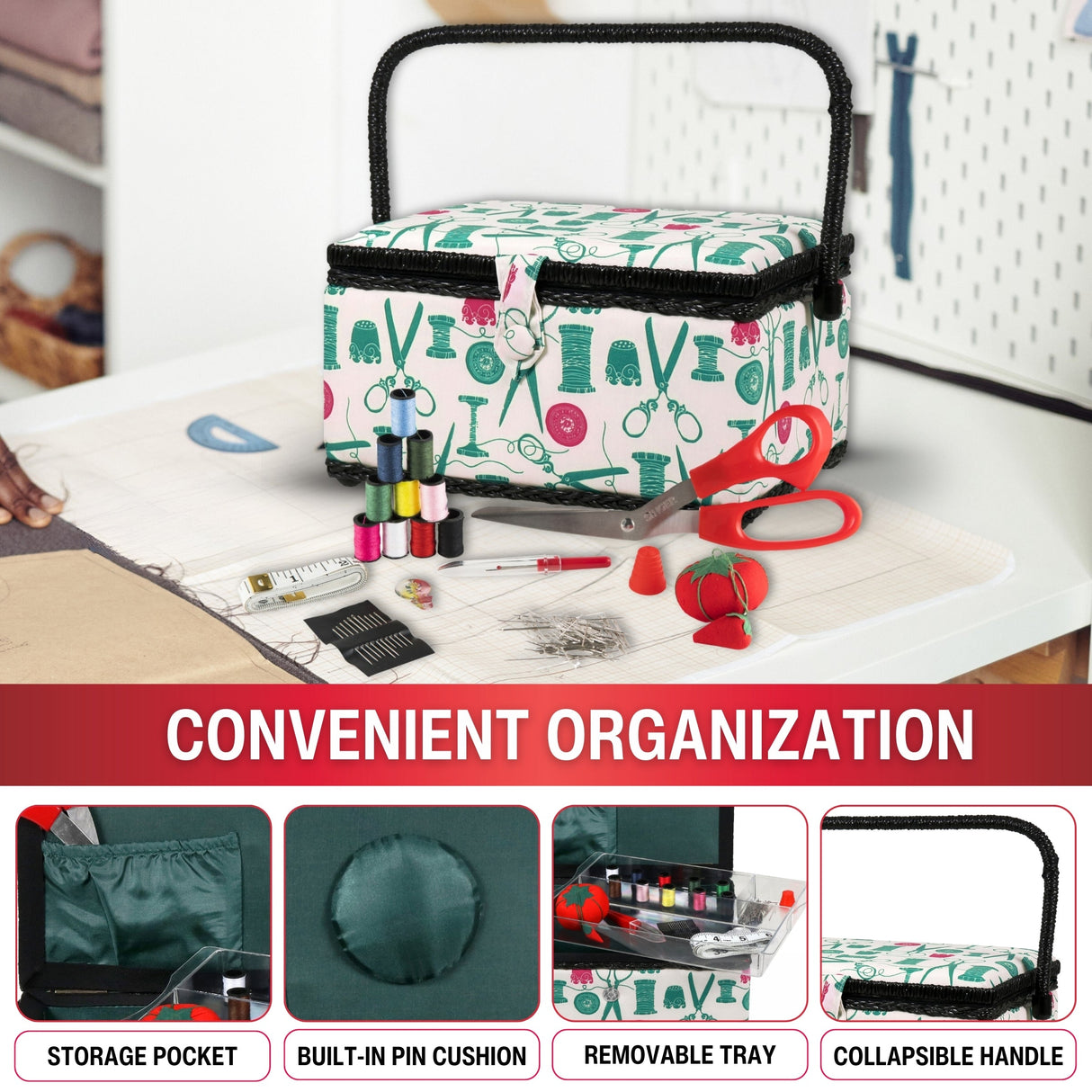 SINGER Large Sewing Basket Kit