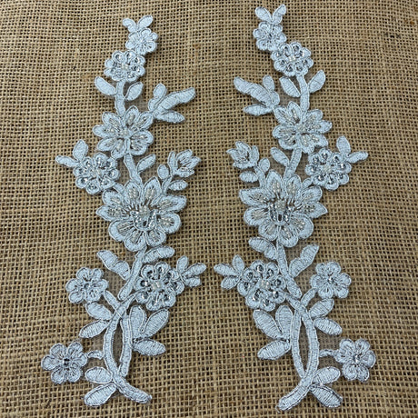 Beaded Floral Lace Applique