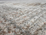 KAI 301 Polyester Rug - Abstract Cream With Brick Orange And Earth-Tone Accents, Machine Made, Cotton Backing (3 Sizes)