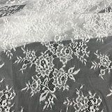 3 Yards Chantilly Embroidered Lace Fabric with Eyelash Scallop