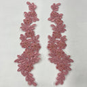 Beaded Corded Floral Lace Applique